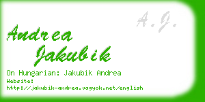 andrea jakubik business card